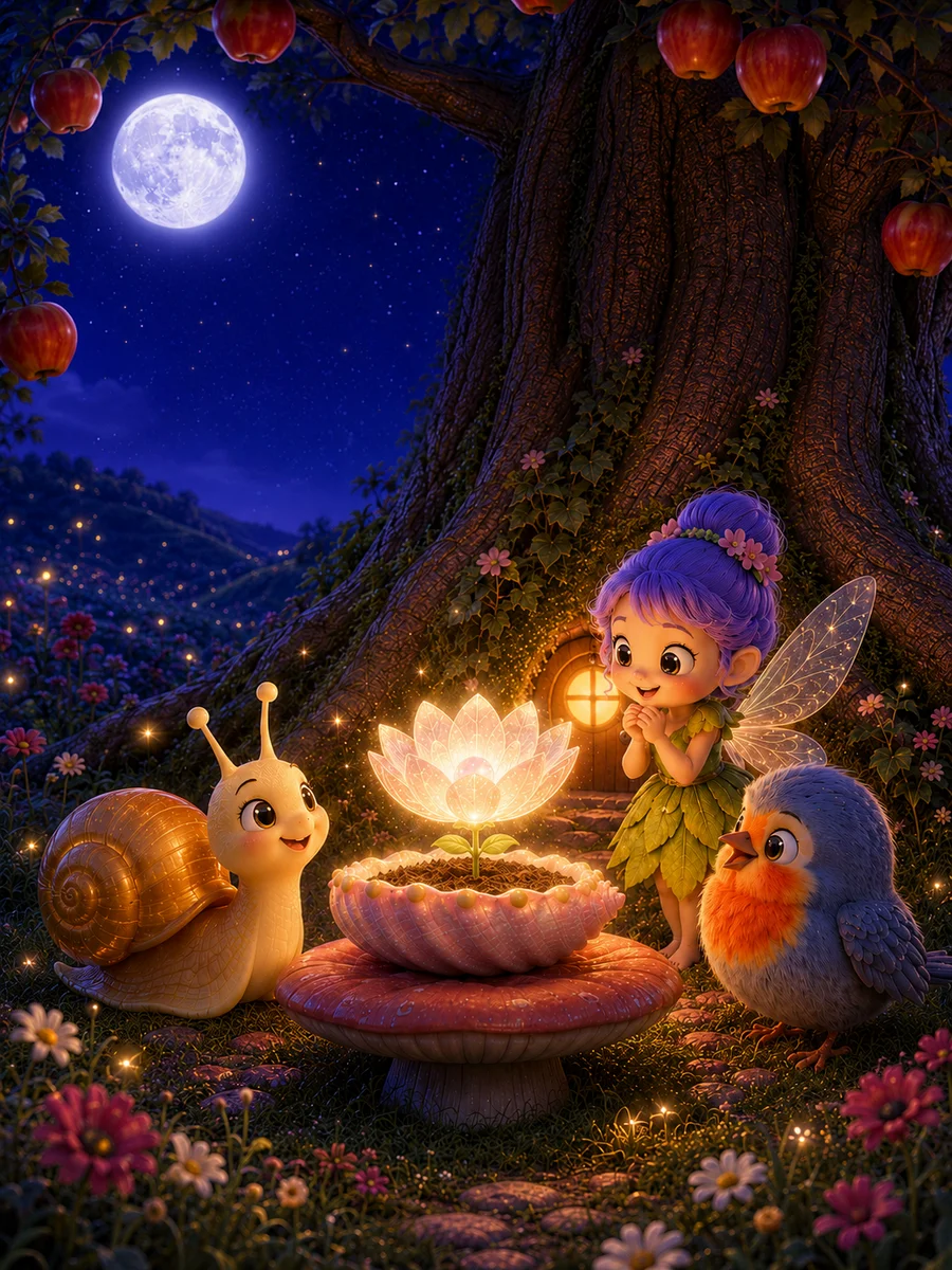 Copertina della fiaba Lina e il fiore di luna