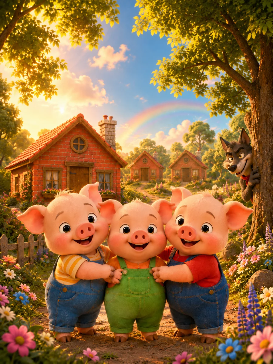 Copertina della fiaba I Tre Porcellini